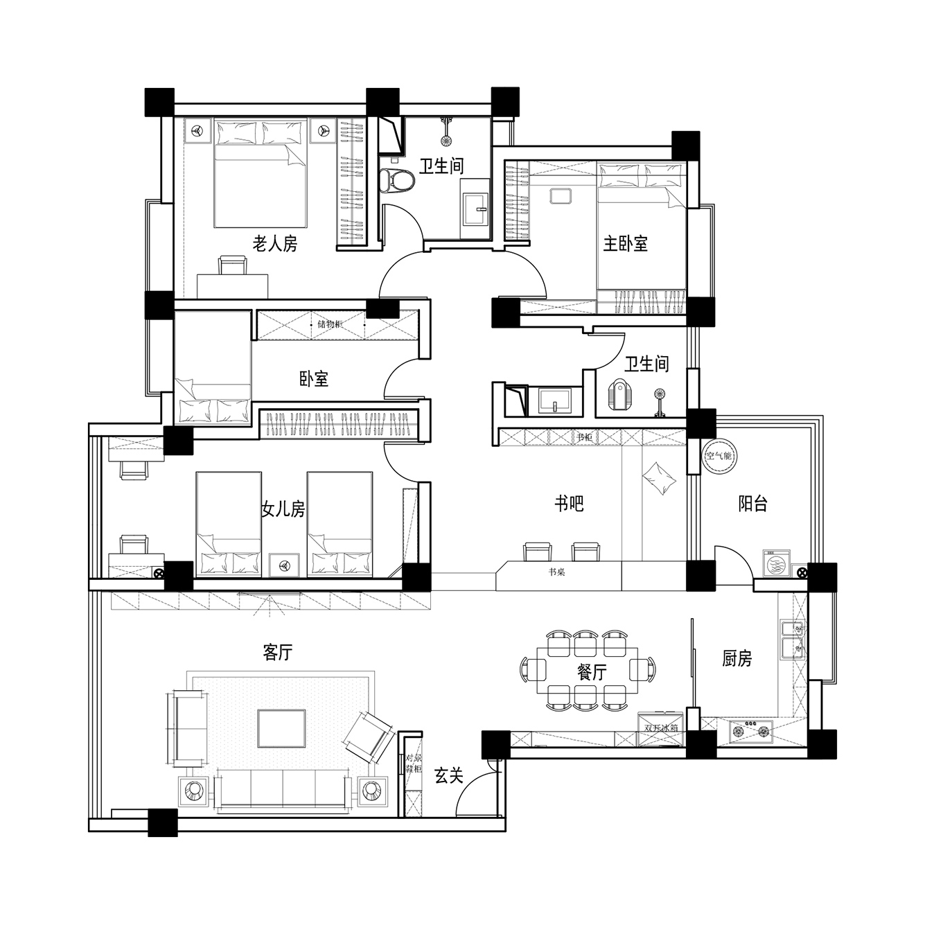 昆明现代住宅空间布局设计图